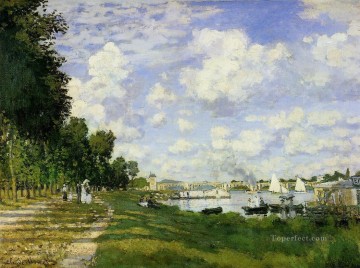  Argenteuil Canvas - The Basin at Argenteuil Claude Monet Landscape